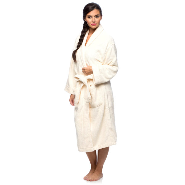 Cheer Collection Terry Cotton Terry Cloth MidCalf Bathrobe with